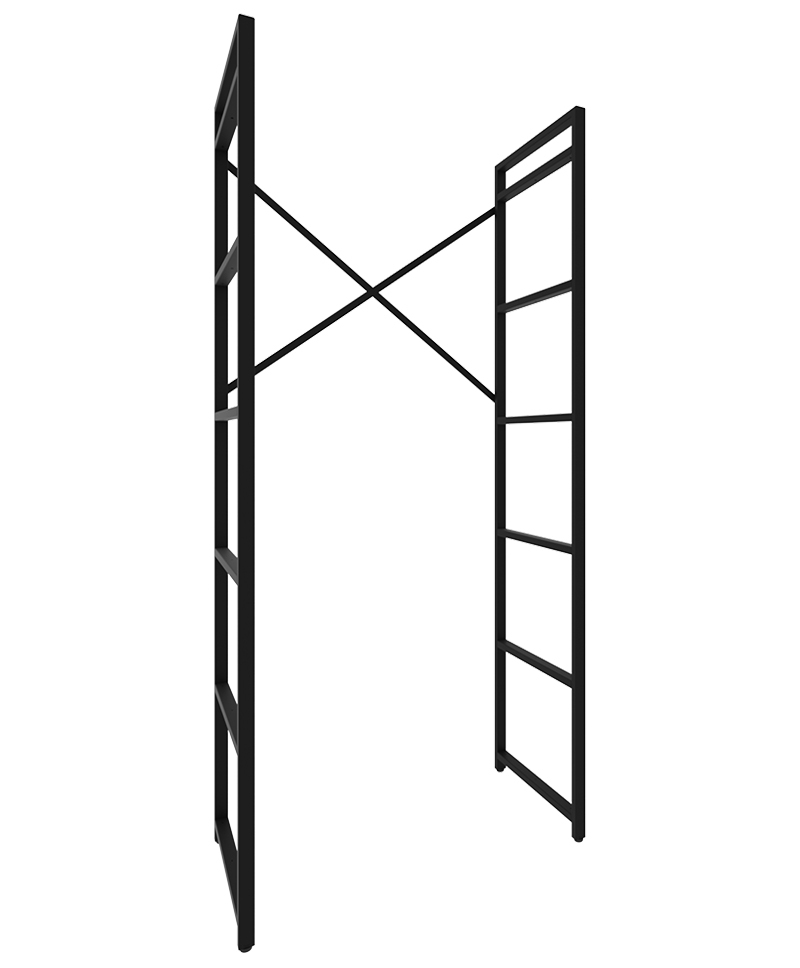 Каркас для стеллажа Микс 80×44×189,5&nbsp;см, чёрный